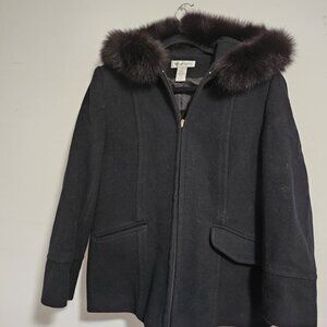 Preston Wool Coat with Fur Trim – Size 8